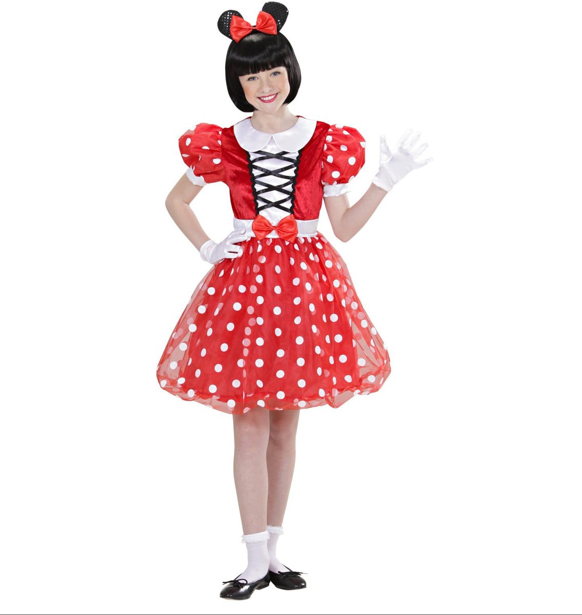 Mickey & Minnie Mouse Kostuum | Snoezig Meisjes Muisje Kostuum | Maat 128 | Carnaval kostuum | Verkleedkleding